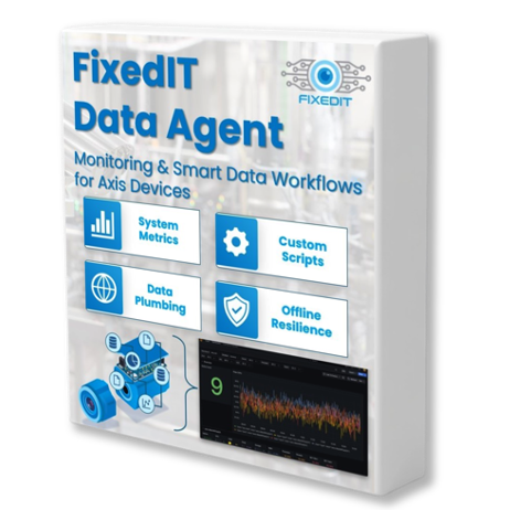 The FixedIT Data Agent ACAP for Axis cameras lets you connect, filter, enrich and send events from an Axis camera to essentially any system