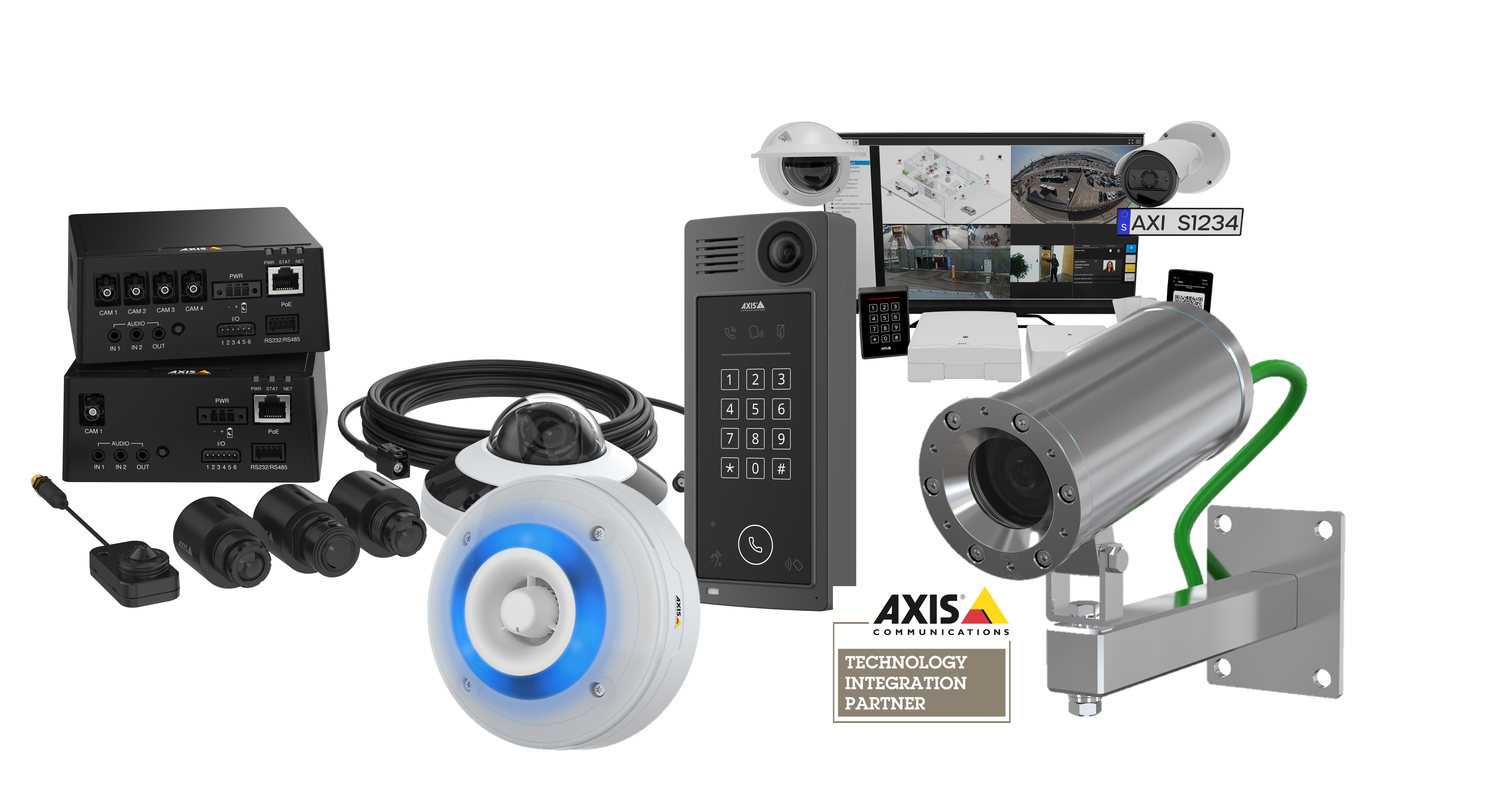 A collection of Axis devices that can run ACAP edge applications